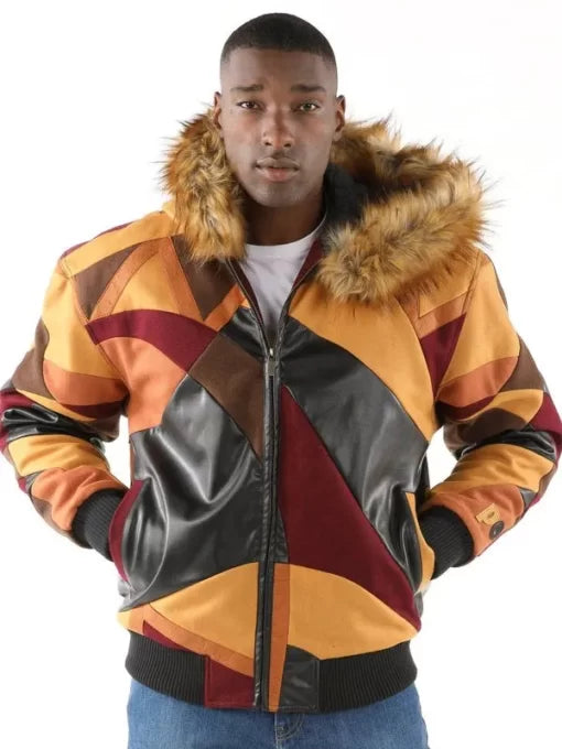 Pelle Pelle Abstract Pattern Mustard Woolen Jacket