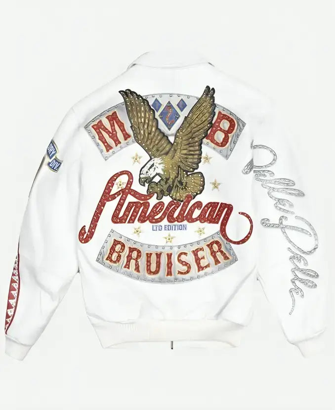 Pelle Pelle American Bruiser Plush White Crop Jacket