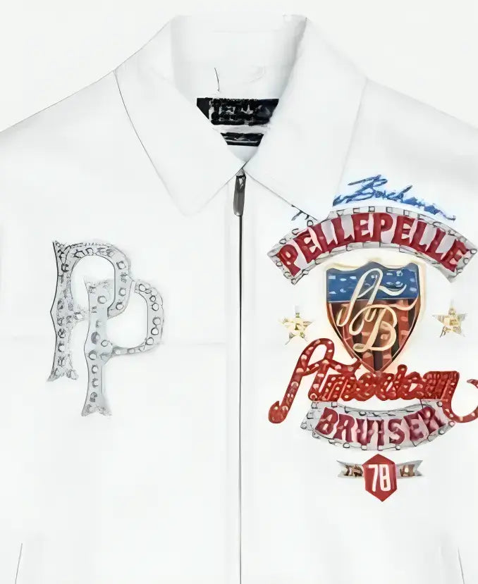 Pelle Pelle American Bruiser Plush White Crop Jacket