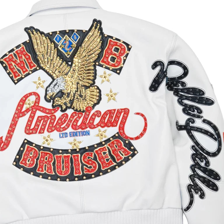 Pelle Pelle American Bruiser Plush White Crop Jacket