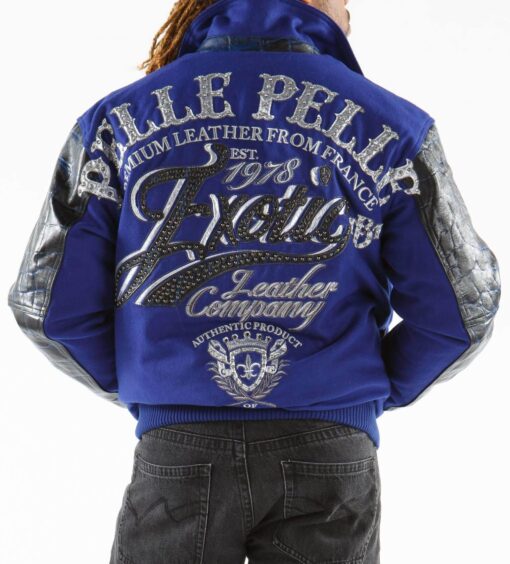 Pelle Pelle Exotic Blue 1978 Wool Leather Jacket