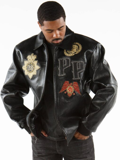 Pelle Pelle Decorated Black Python Jacket