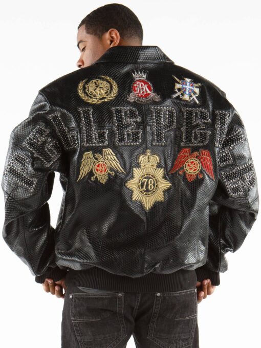 Pelle Pelle Decorated Black Python Jacket