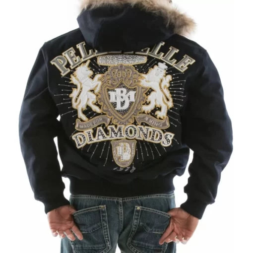 Pelle Pelle Navy Fur Hood Jacket