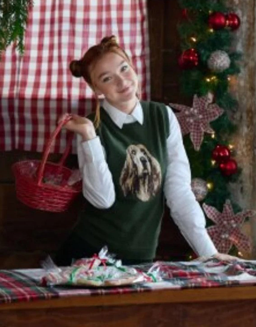 PennyFilmHappyHowlidays2024CassandraSawtellGreenSweaterVest