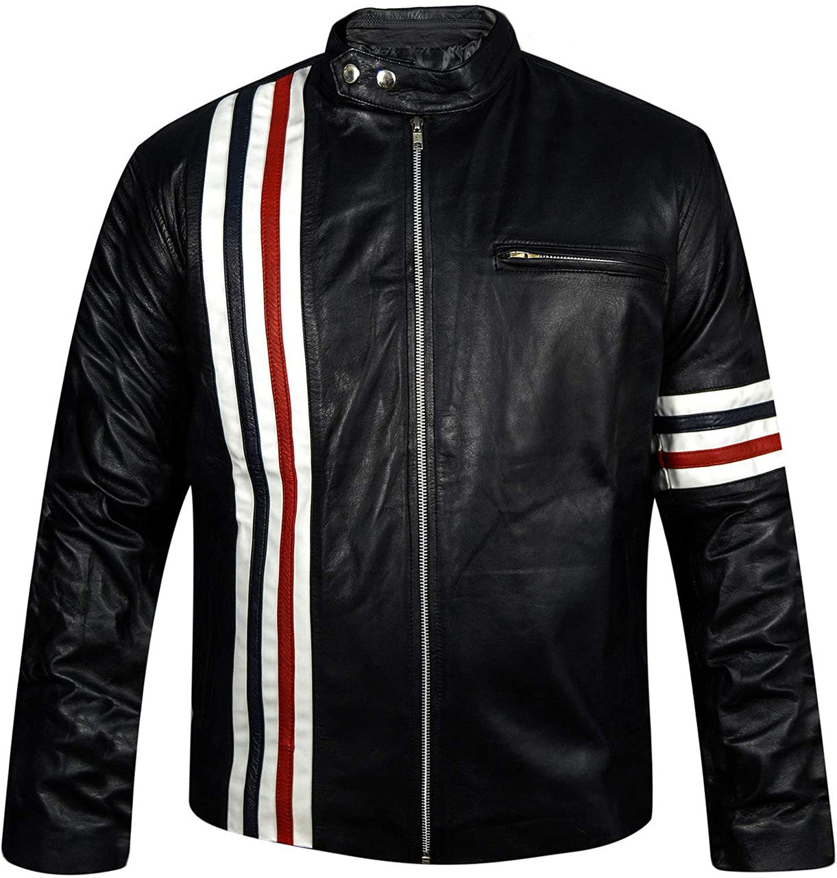 Peter Fonda Easy Rider US Flag Black Leather Jacket