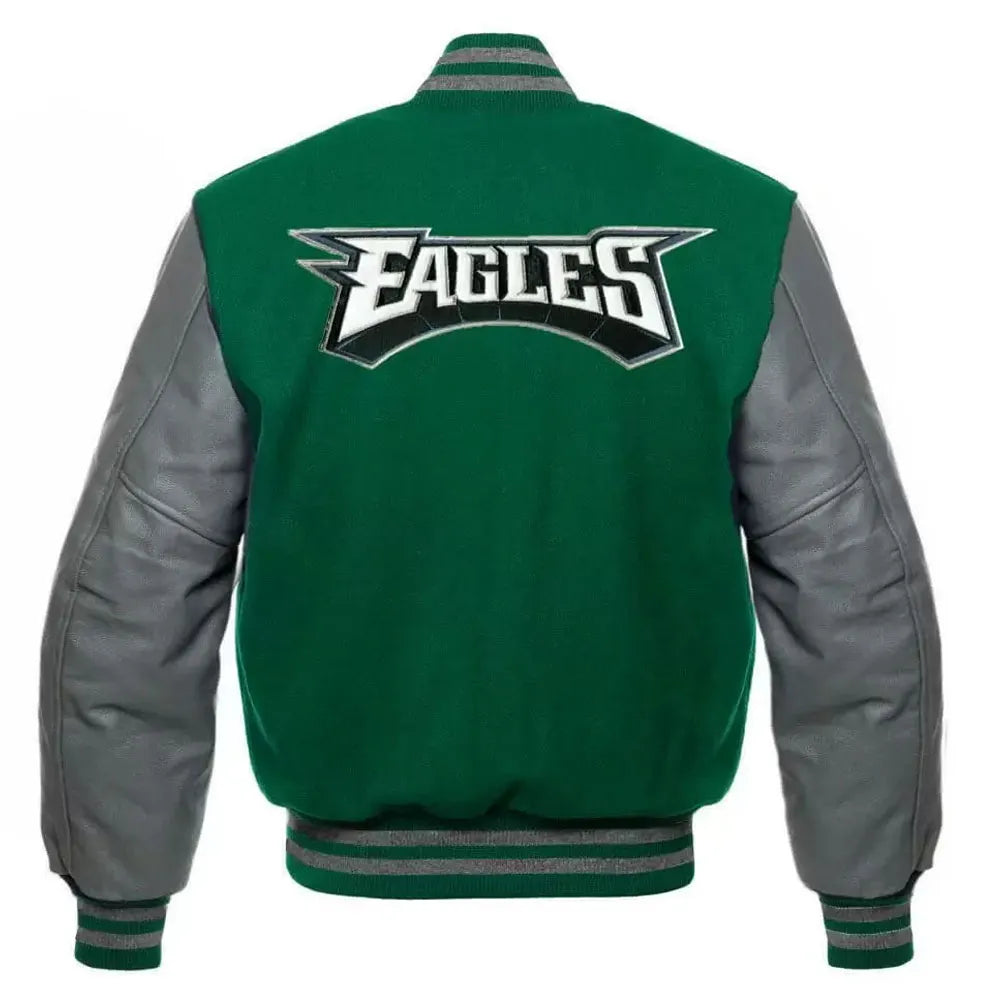 PhiladelphiaEaglesGreenandWhiteLettermanJacket