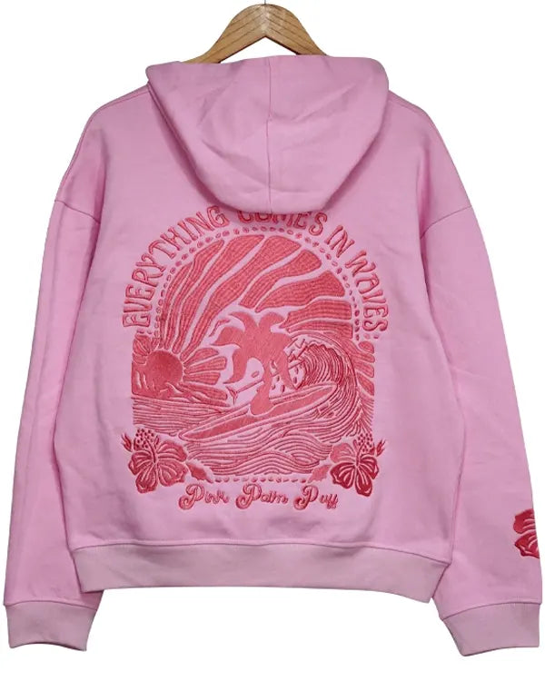 Pink Palm Puff Hoodie