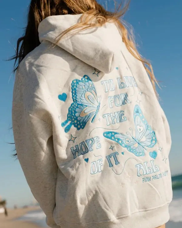 Pink Palm Puff Hoodie