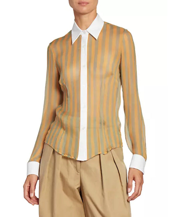 Poppas House 2025 Essence Atkins Striped Silk Shirt
