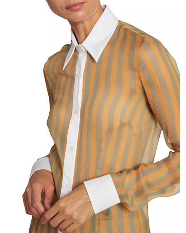 Poppas House 2025 Essence Atkins Striped Silk Shirt