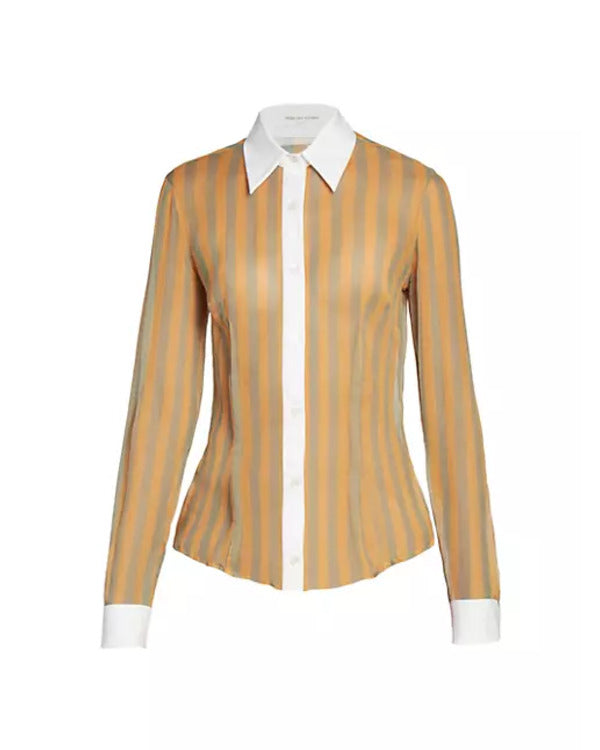 Poppas House 2025 Essence Atkins Striped Silk Shirt