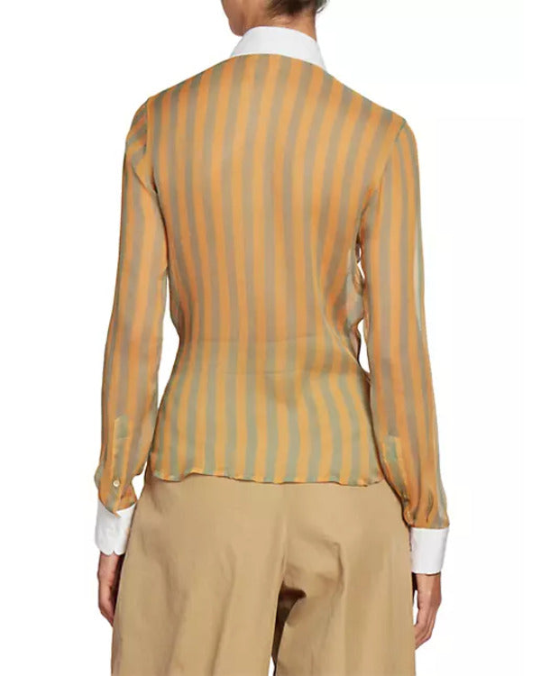 Poppas House 2025 Essence Atkins Striped Silk Shirt