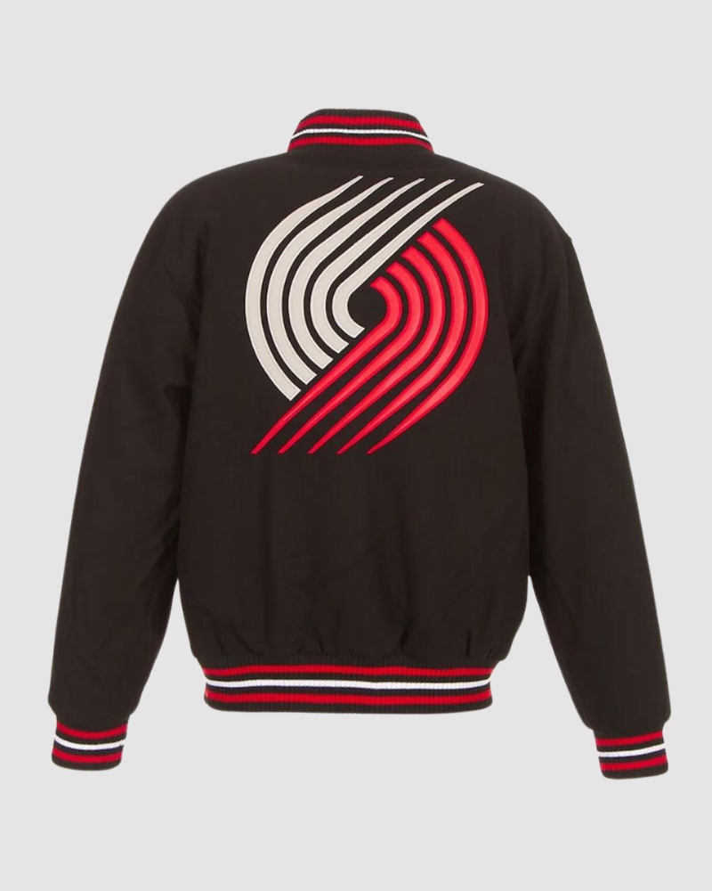PortlandTrailBlazersBlackVarsityJacket