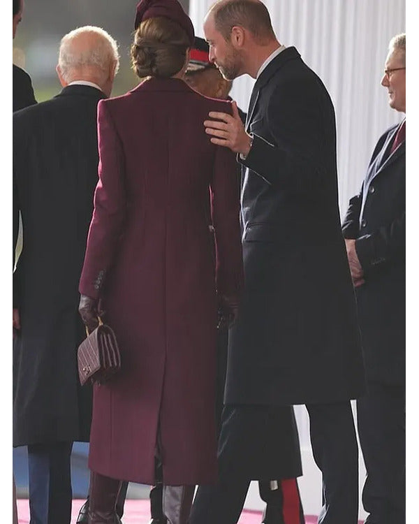 PrincessOfWalesKateMiddletonAlexanderMcQueenLongBurgundybeautifulCoat