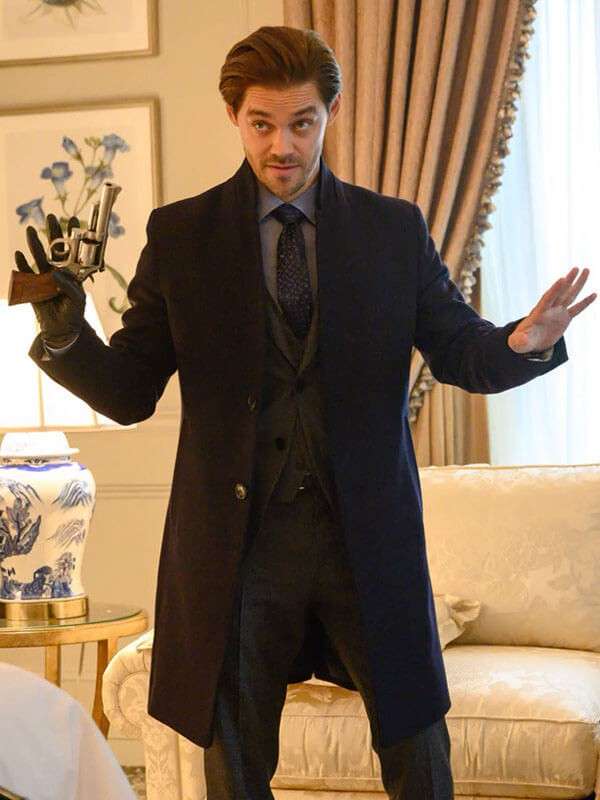 Prodigal Son Tom Payne Black Wool Coat