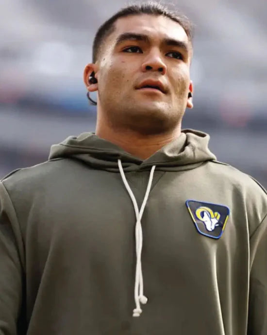 Dallas Jackets - Puka Nacua Los Angeles Rams 2025 Salute To Service Hoodie