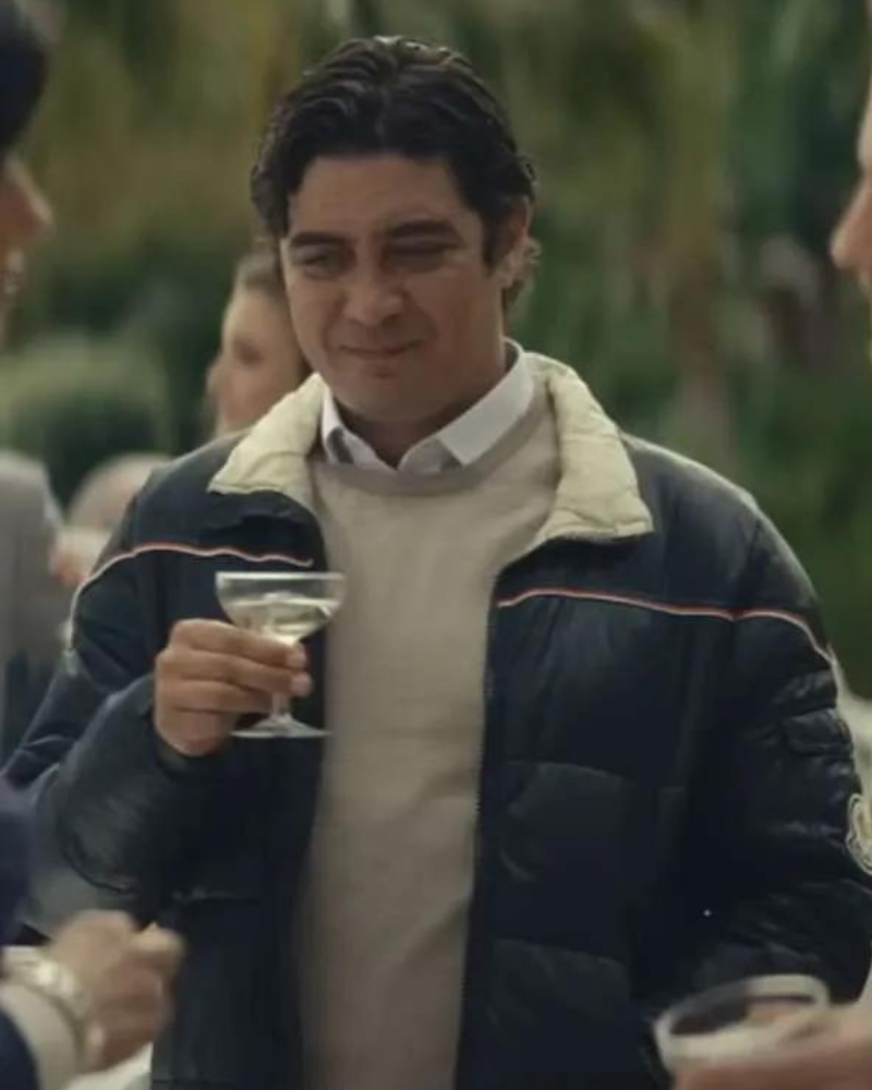 Riccardo Scamarcio Race For Glory 2024 Black Puffer Jacket