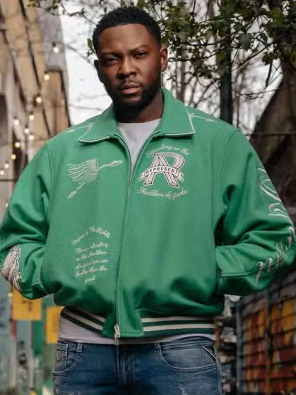 Rapman Supacell Green Varsity Jacket