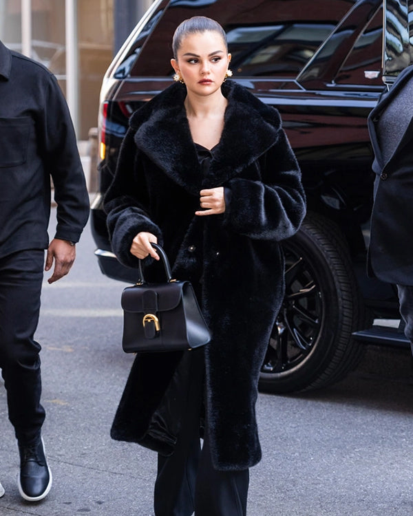 Rare Beauty Event 2023 Selena Gomez Faux Fur Coat
