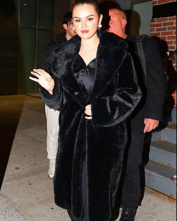Rare Beauty Event 2023 Selena Gomez Faux Fur Coat