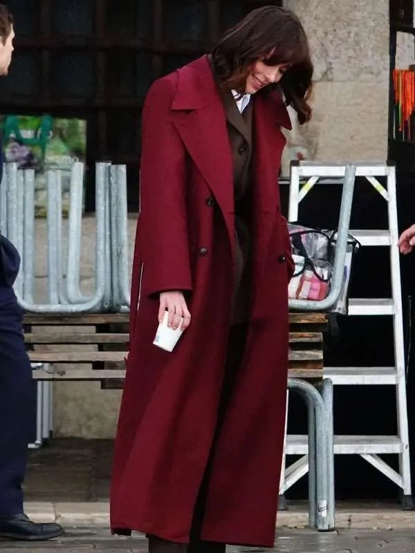Dallas Jackets - Rebecca Hall The Beauty Maroon Trench Coat