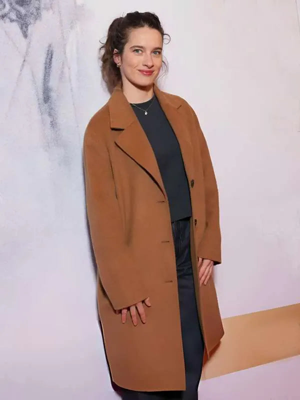 Dallas Jackets - Rebecca Marder Lumière ! Screening Brown Coat