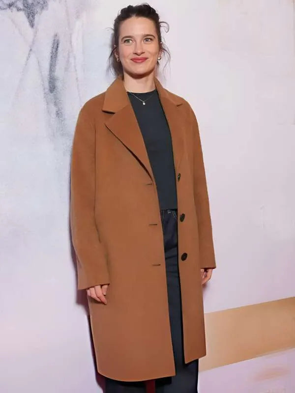 Dallas Jackets - Rebecca Marder Lumière ! Screening Brown Coat