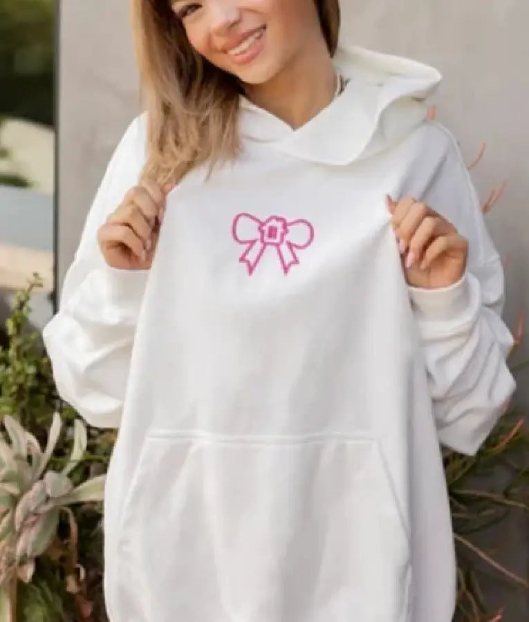 Glow House Pink & White Oversized Hoodie