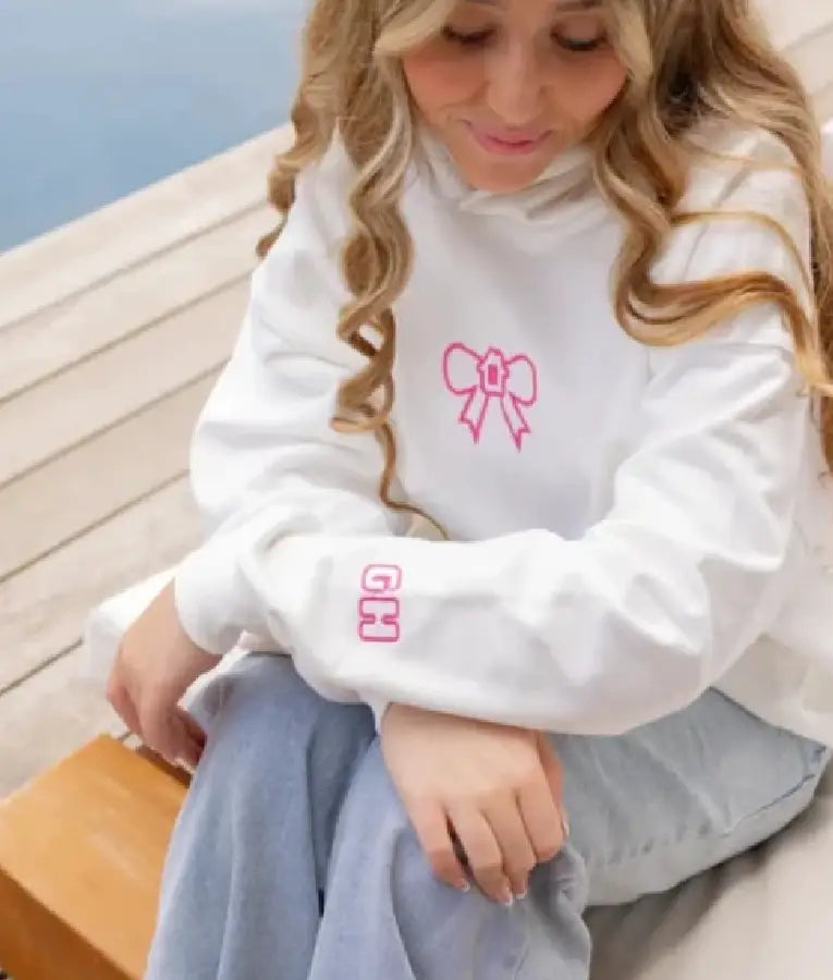 Glow House Pink & White Oversized Hoodie