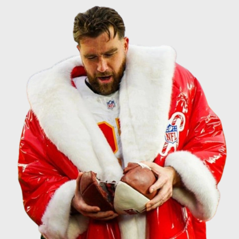 Travis Kelce Red Christmas Coat