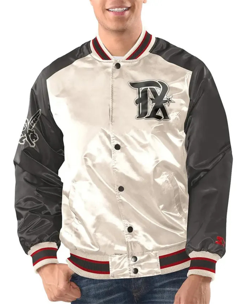 RenegadeTexasRangersWhiteAndBlackSatinJackets