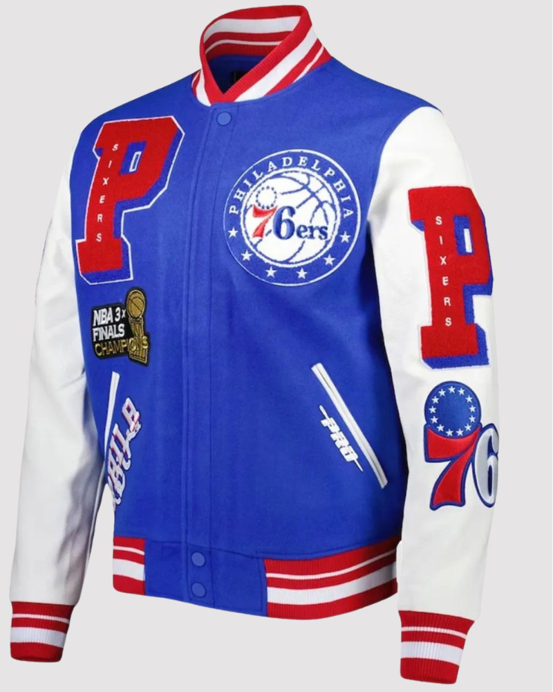 Royal Philadelphia 76ers Mash Up Capsule Varsity Jacket