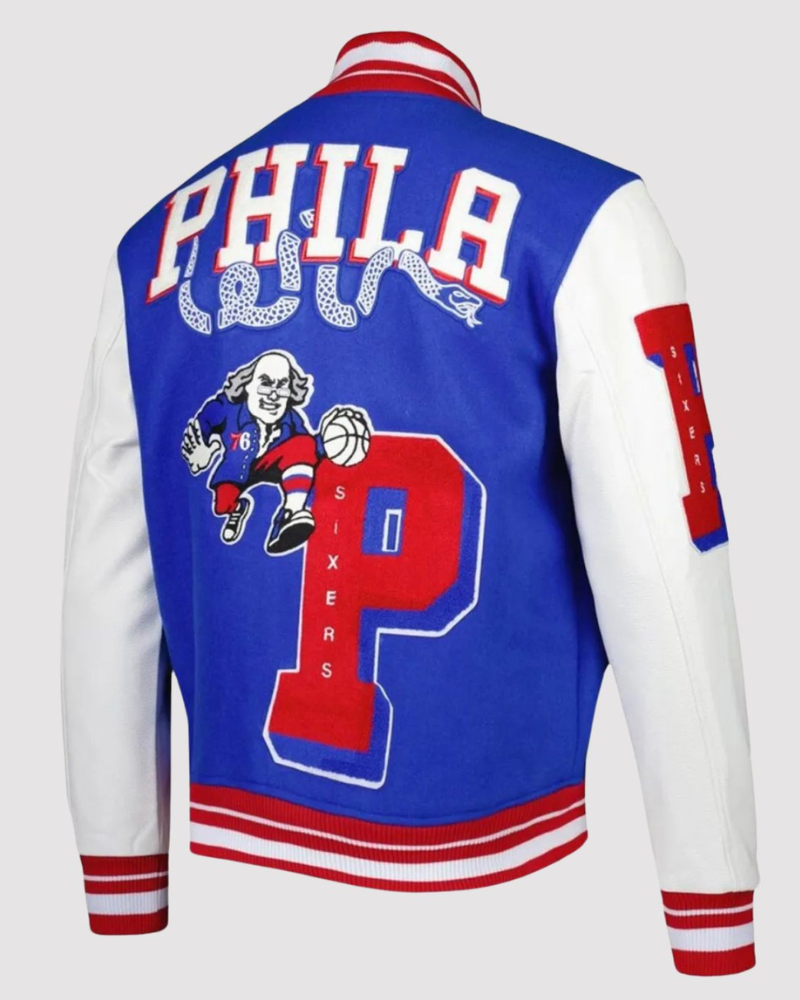 Royal Philadelphia 76ers Mash Up Capsule Varsity Jacket