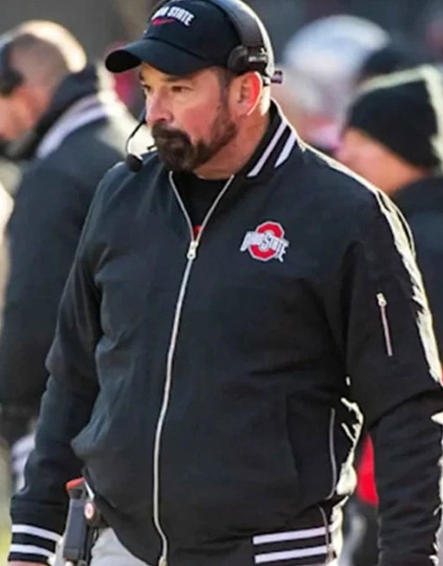 RyanDayOhioStateBuckeyesBlackBomberJacket
