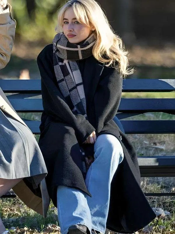 Dallas Jackets - Street Style Sabrina Carpenter Black Wool Coat