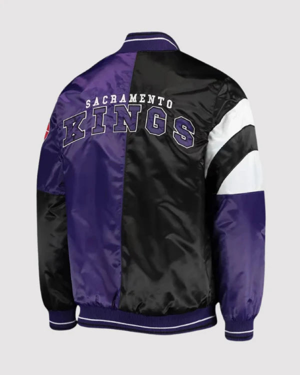 Sacramento Kings 75th Anniversary Leader Black And Purple Satin Jacket