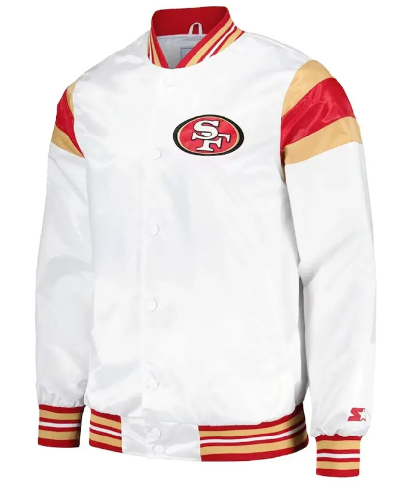 San Francisco 49ers White Varsity Jacket