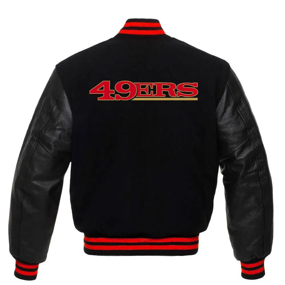San Francisco 49ers NFL Letterman Black Jacket