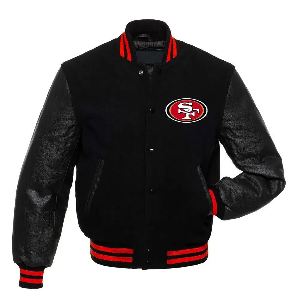San Francisco 49ers NFL Letterman Black Jacket