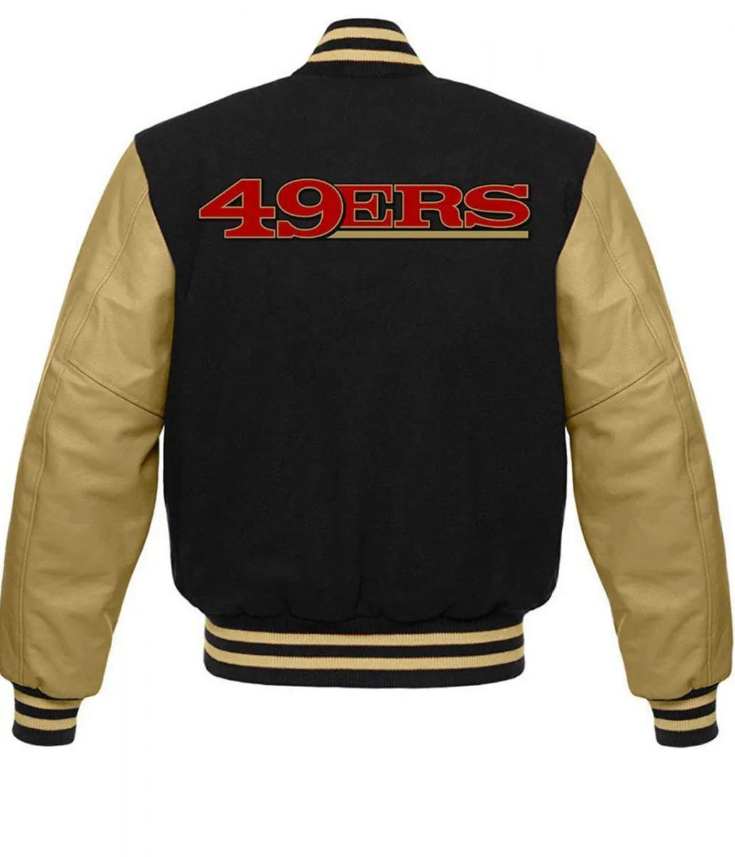 San Francisco 49ers NFL Letterman Black Jacket