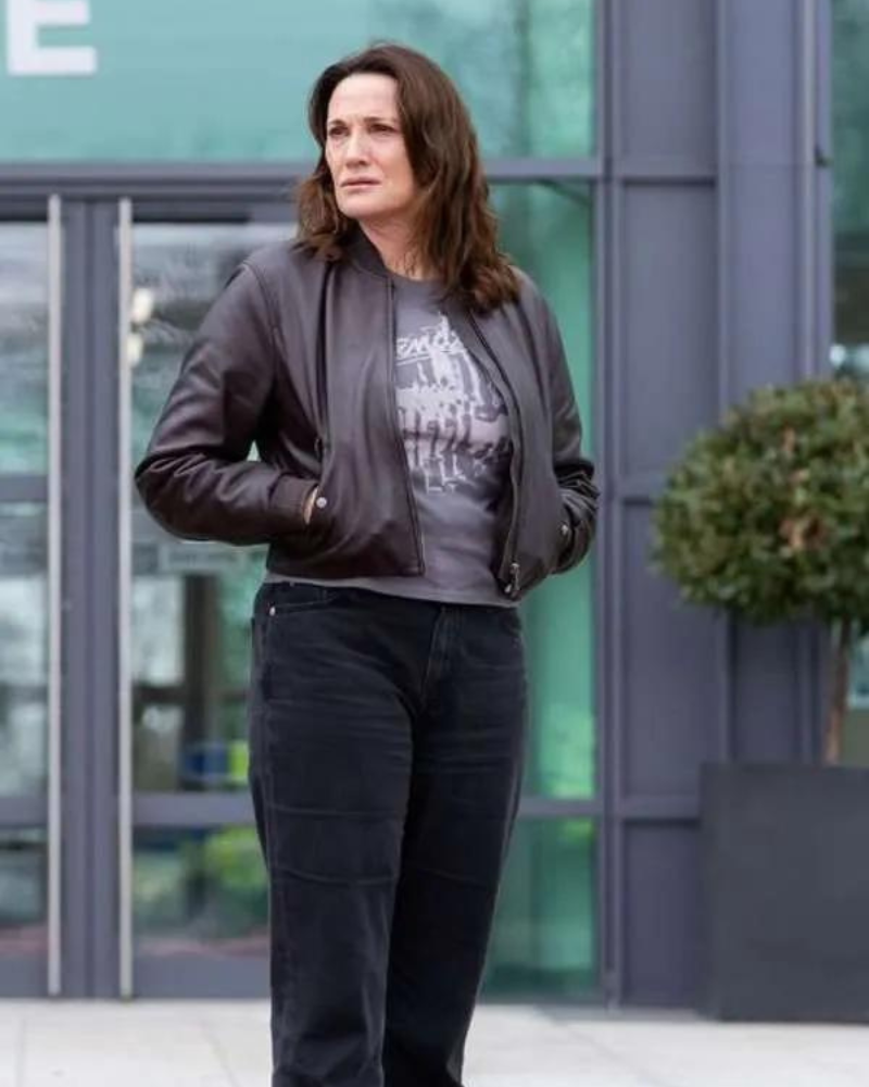 Pamela Curfew Bomber Leather Jacket