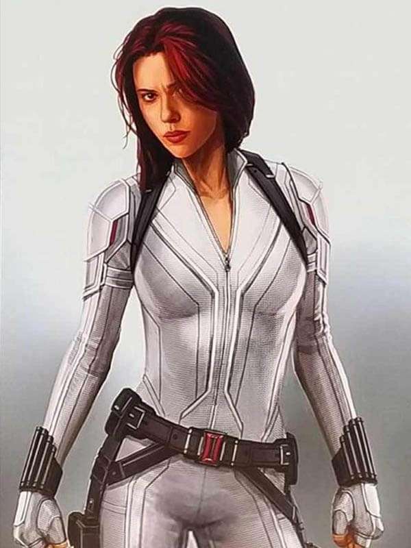 Scarlett Johansson Black Widow White Jacket