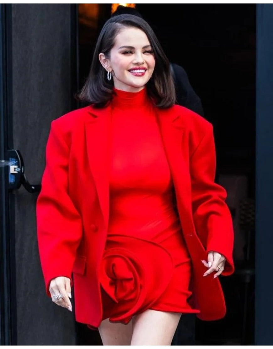 Selena Gomez Rare Beauty Event Red Blazer