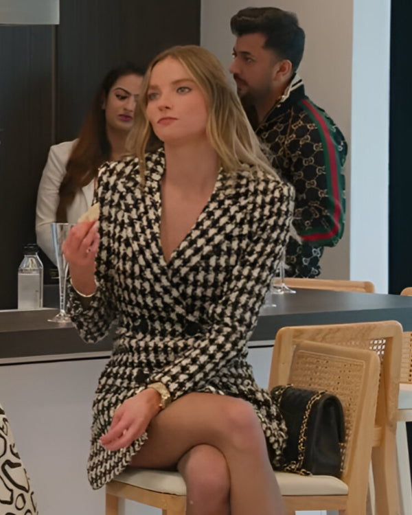 Selling Sunset S08 Alanna Gold Tweed Blazer