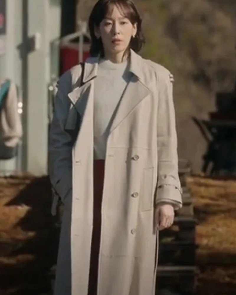 No In-ji The Trunk White Leather Coat