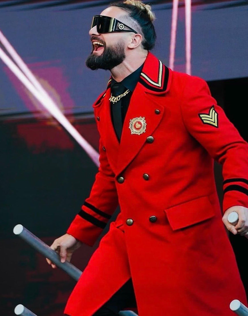 Seth Rollins WWE Raw Netflix Kickoff Red Coat