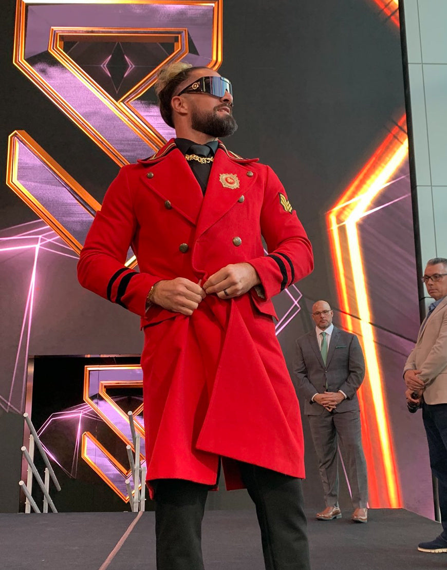 Seth Rollins WWE Raw Netflix Kickoff Red Coat
