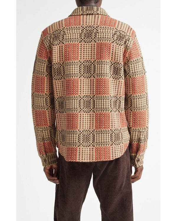 Will Trent S03 Scott Foley Brown Printed Shirt Jacket
