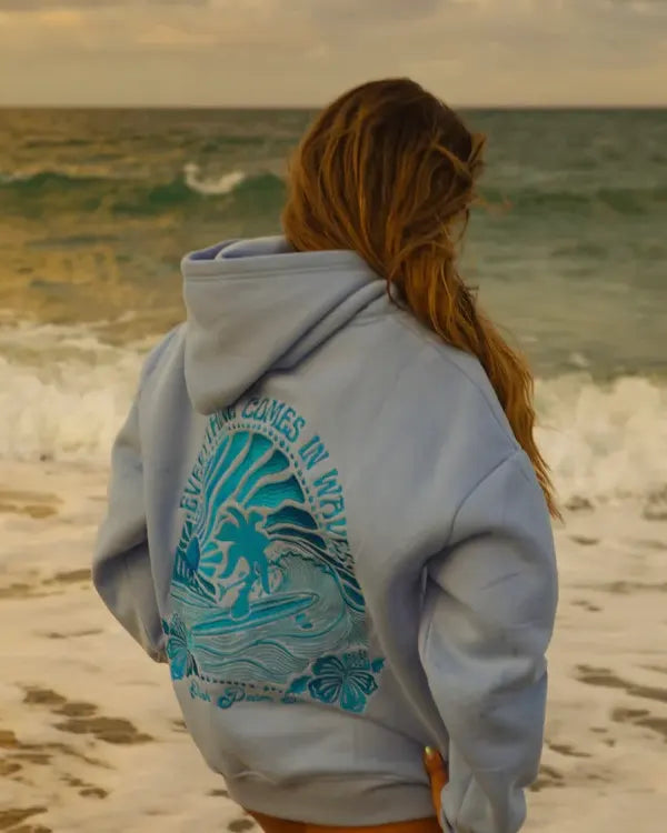 Pink Palm Puff Hoodie